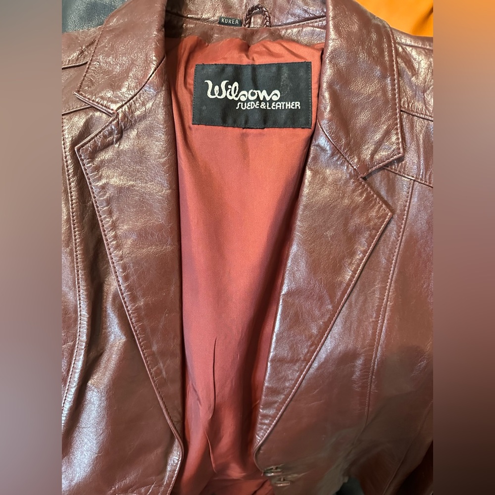 Vintage Wilson Leather Jacket, Burnt Orange/ reddish color Size Large